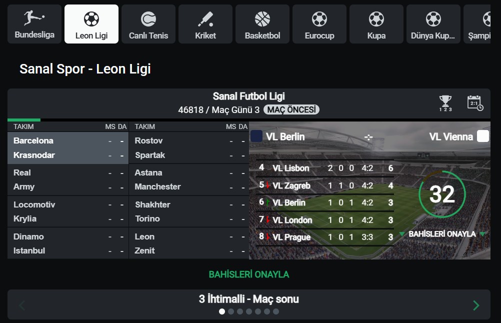 leonbet virtua sport turkey
